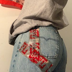 Thrifted Diesel jeans with tape detail